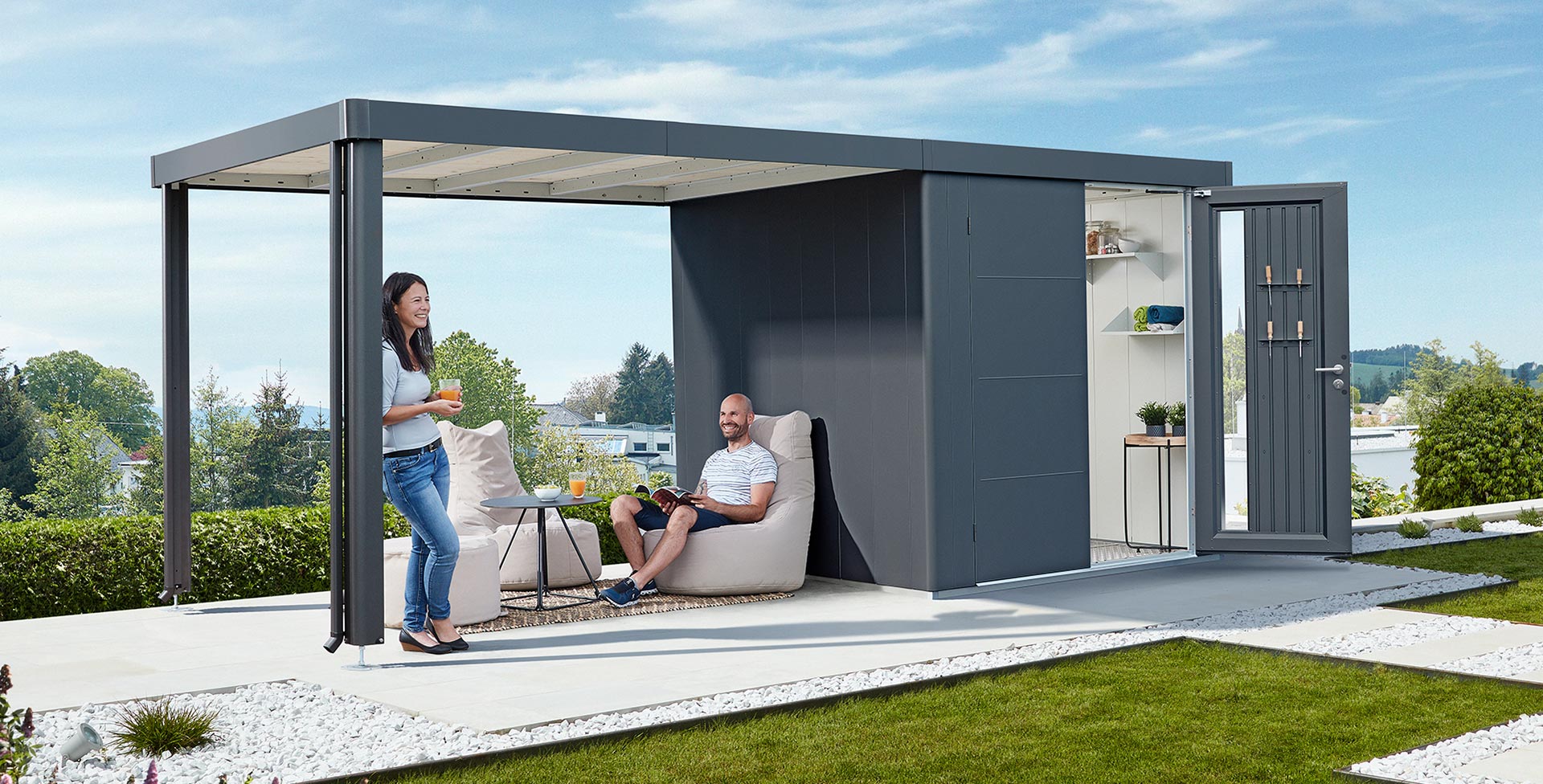 Gartenhaus aus Metall Gartengerätehaus von Biohort