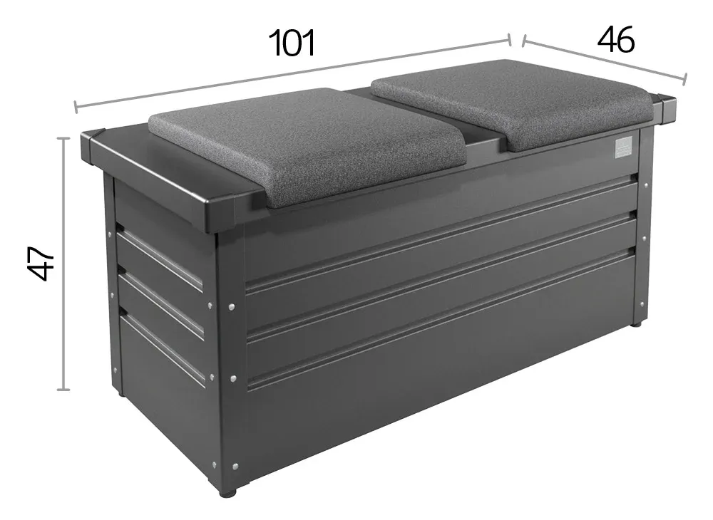 Outdoor Sitzbox | Sitztruhe mit Stauraum für Balkon & Garten