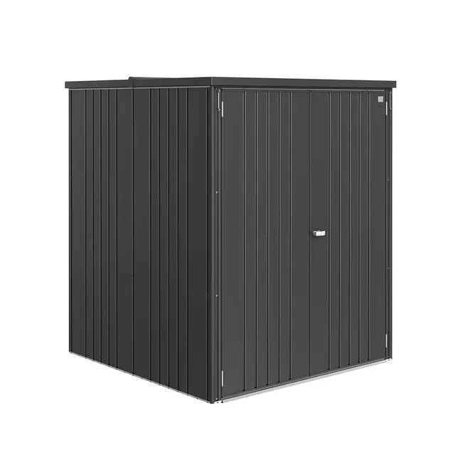 Jaxilyn Metalen tuinschuur met lessenaarsdak, tuinhuis, gereedschapsschuur, tuinhuisje, inclusief metalen fundament (zonder vloer), gereedschapskast voor de tuin (grijs, M