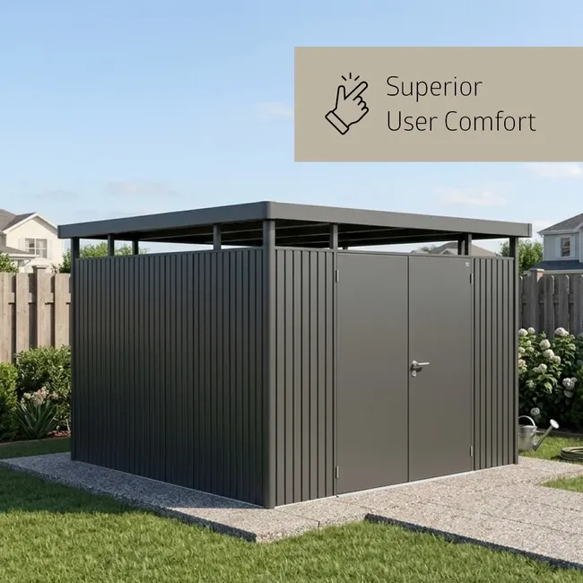 Stylish Metal Storage Shed with flat roof - Biohort United States