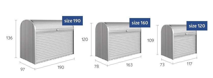 Biohort Gerätebox StoreMax aus Metall Groessen