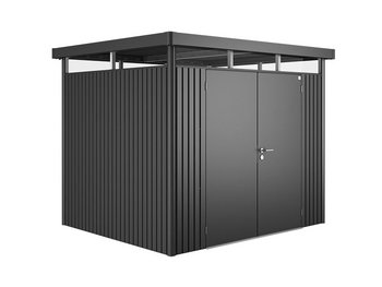 Záhradný domček Biohort HighLine vyrobený z kovu v tmavosivej metalíze